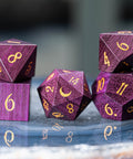 URWizards Dnd Purpleheart Wood Dice Set Moon Style - Urwizards