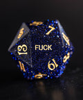 URWizards Dnd Blue Sandstone Engraved Dice Set YEET & F*CK - Urwizards