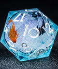 URWizards D&D Starry Liquid Heart Resin Engraved Dice Set Koi Fish - Urwizards