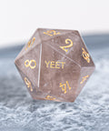 URWizards Dnd Smoky Quartz Engraved Dice Set YEET & F*CK - Urwizards
