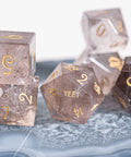 URWizards Dnd Smoky Quartz Engraved Dice Set YEET & F*CK - Urwizards