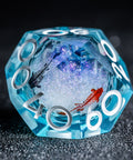 URWizards D&D Starry Liquid Heart Resin Engraved Dice Set Koi Fish - Urwizards