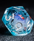 URWizards D&D Starry Liquid Heart Resin Engraved Dice Set Koi Fish - Urwizards