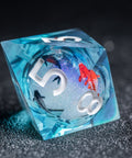 URWizards D&D Starry Liquid Heart Resin Engraved Dice Set Koi Fish - Urwizards
