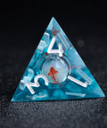 URWizards D&D Starry Liquid Heart Resin Engraved Dice Set Koi Fish - Urwizards