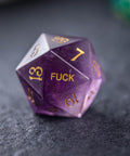 URWizards Dnd Amethyst Gemstone Engraved Dice Set YEET&F*CK - Urwizards