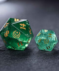 URWizards Dnd Engraved Green Fluorite Giant 30mm D20 Moon & Star - Urwizards