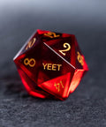 URWizards Dnd Garnet Glass Engraved Dice Set YEET & F*CK - Urwizards