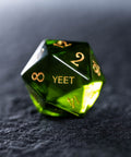 URWizards Dnd Peridot Gemstone Engraved Dice Set YEET & F*CK - Urwizards
