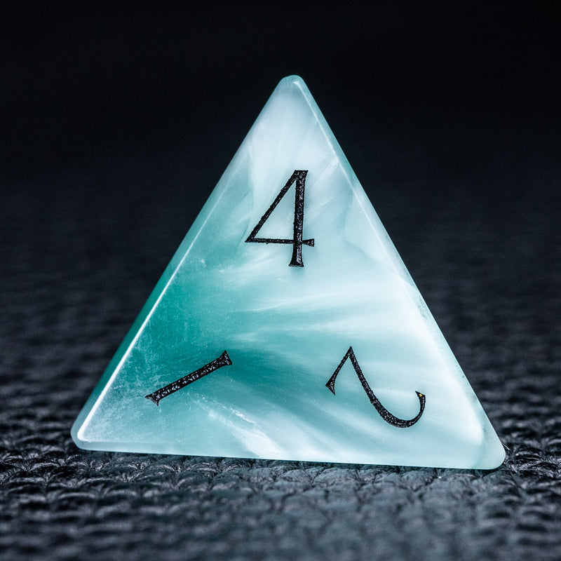 URWizards D&D Green Larimar Glass Engraved Dice Set F*CK Style - Urwizards