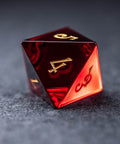 URWizards Dnd Garnet Glass Engraved Dice Set YEET & F*CK - Urwizards