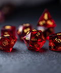 URWizards Dnd Garnet Glass Engraved Dice Set YEET & F*CK - Urwizards