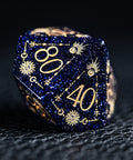URWizards D&D Blue Sandstone Engraved Dice Set Tarot - Urwizards