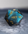 URWizards Dnd Labradorite Gemstone Engraved Dice Set YEET & F*CK - Urwizards