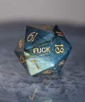 URWizards Dnd Labradorite Gemstone Engraved Dice Set YEET & F*CK - Urwizards
