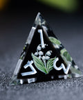 URWizards Inner-dice Handmade Sharp Edge Resin Dice Set -lilies of the valley- - Urwizards