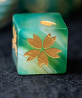 URWizards Dnd Green Agate Engraved Dice Set Unicorn Style - Urwizards