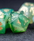 URWizards Dnd Green Agate Engraved Dice Set Unicorn Style - Urwizards