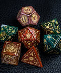 URWizards D&D Indian Agate Engraved Dice Set Tarot - Urwizards