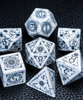 URWizards D&D White Howlite Engraved Dice Set Tarot - Urwizards