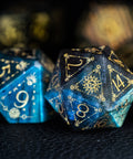URWizards D&D Labradorite Engraved Dice Set Tarot - Urwizards