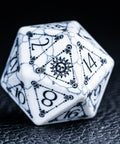 URWizards D&D White Howlite Engraved Dice Set Tarot - Urwizards