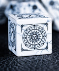 URWizards D&D White Howlite Engraved Dice Set Tarot - Urwizards