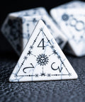 URWizards D&D White Howlite Engraved Dice Set Tarot - Urwizards