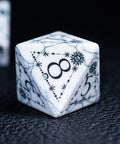 URWizards D&D White Howlite Engraved Dice Set Tarot - Urwizards