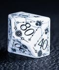 URWizards D&D White Howlite Engraved Dice Set Tarot - Urwizards
