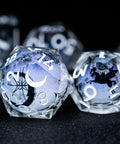 URWizards D&D Starry Liquid Heart Resin Engraved Dice Set Tarot - Urwizards