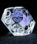 URWizards D&D Starry Liquid Heart Resin Engraved Dice Set Tarot - Urwizards