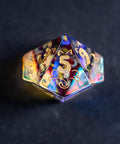 URWizards Dnd Engraved Dichroic Prism Glass Dice Set Meow Style Gold Inked - Urwizards