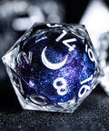 URWizards D&D Dark Liquid Heart Resin Engraved Dice Set - Urwizards
