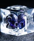URWizards D&D Dark Liquid Heart Resin Engraved Dice Set - Urwizards