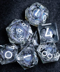 URWizards D&D Starry Liquid Heart Resin Engraved Dice Set Tarot - Urwizards