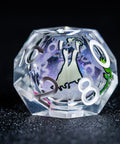 URWizards D&D Starry Liquid Heart Resin Engraved Dice Set Dinosaur - Urwizards