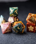 URWizards Dnd Indian Agate Engraved Dice Set Unicorn Style - Urwizards