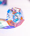 URWizards Dnd Dichroic Glass Engraved Dice Set Astrology Black Inked - Urwizards