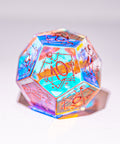 URWizards Dnd Dichroic Glass Engraved Dice Set Astrology Rose Red Inked - Urwizards
