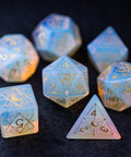 URWizards Dnd Opalite Engraved Dice Set Astrology Style - Urwizards