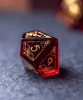 URWizards Dnd Garnet Glass Engraved Dice Set Astrology Style - Urwizards