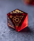 URWizards Dnd Garnet Glass Engraved Dice Set Astrology Style - Urwizards