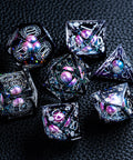 URWizards D&D Resin Dawn Glitter Engraved Dice Set Tarot Style - Urwizards