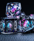 URWizards D&D Resin Dawn Glitter Engraved Dice Set Tarot Style - Urwizards