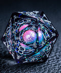 URWizards D&D Resin Dawn Glitter Engraved Dice Set Tarot Style - Urwizards