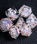 URWizards D&D Liquid Core Resin Engraved Dice Set Sakura - Urwizards