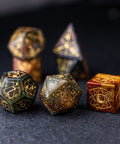 URWizards Dnd Indian Agate Engraved Dice Set Astrology Style - Urwizards