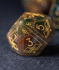 URWizards Dnd Indian Agate Engraved Dice Set Astrology Style - Urwizards