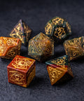 URWizards Dnd Indian Agate Engraved Dice Set Astrology Style - Urwizards